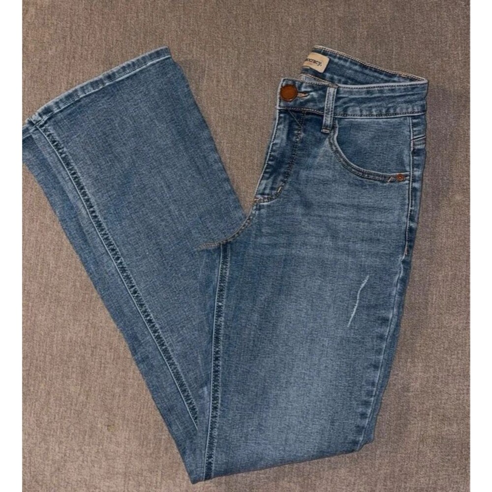 Democracy Women’s Blue Flex-ellent Slim Bootcut Flare Jean Size 4